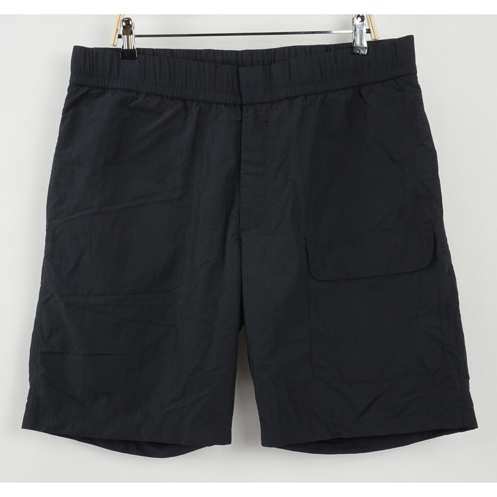 New Folk Tech Cargo Men's Size 5 36 x 9 Black Nylon Mesh Lined Drawstring Shorts